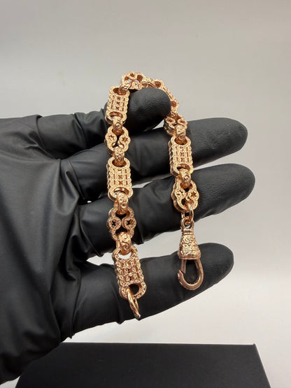 9ct Gold Stars & Bars Bracelet 7.5" 10mm 25.3g