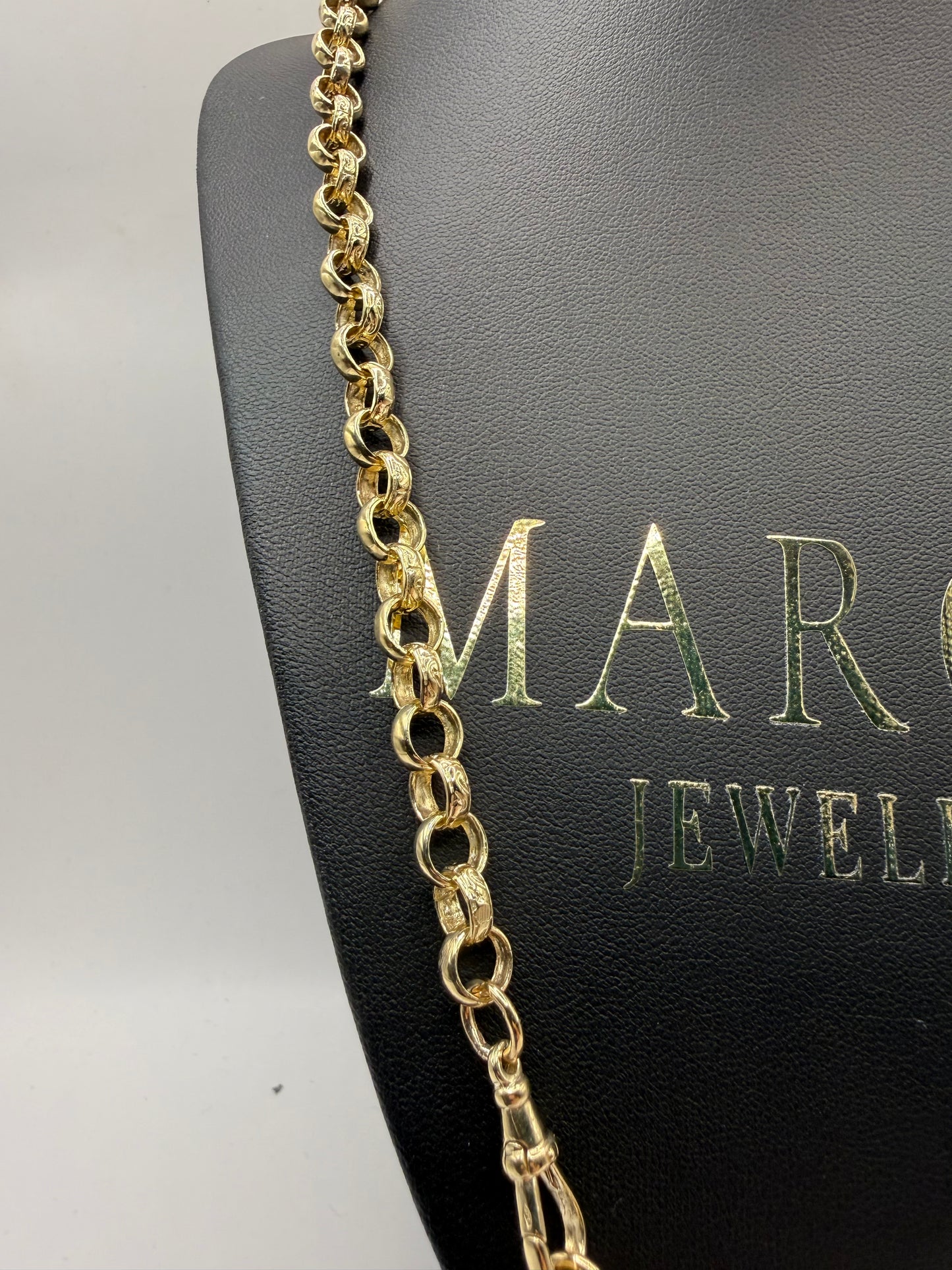 9ct Gold Belcher Chain 24.5" 7.5mm 42.2g