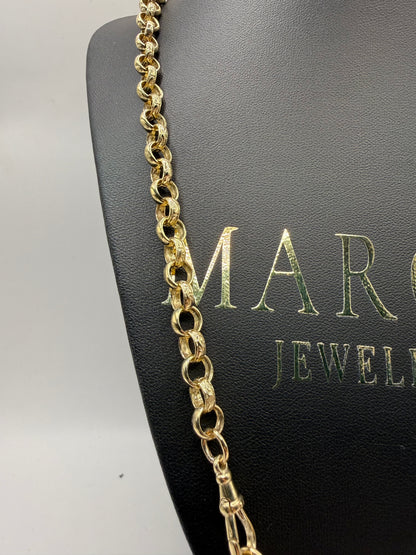 9ct Gold Belcher Chain 24.5" 7.5mm 42.2g