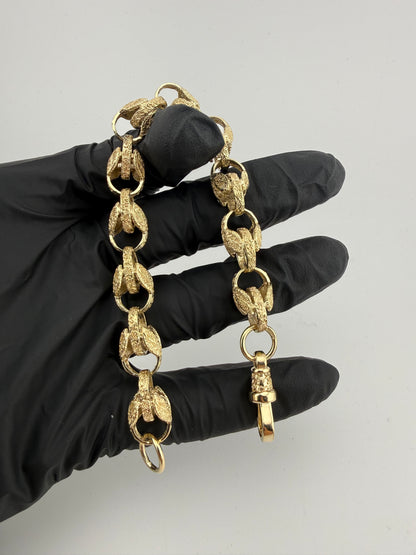 9ct Gold Tulip Bracelet 8.5" 11mm 27.84g