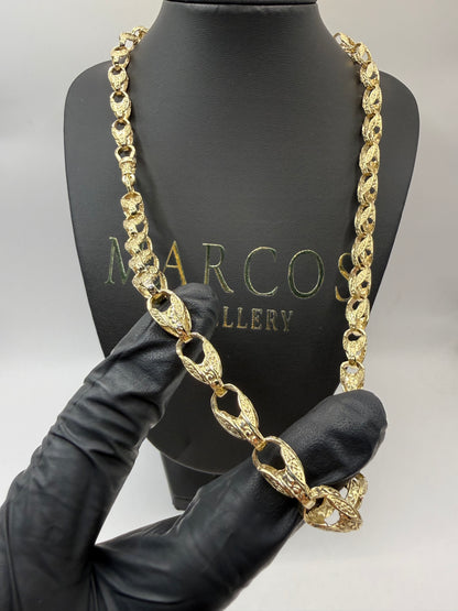 9ct Gold Tulip Chain 24" 8mm 58.1g