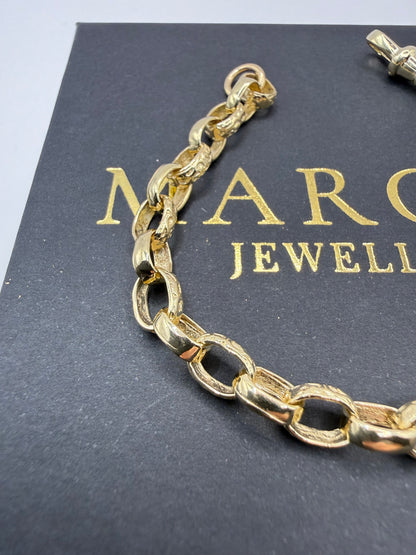 9ct Gold Oval Belcher Bracelet 7.25" 6mm 9.9g