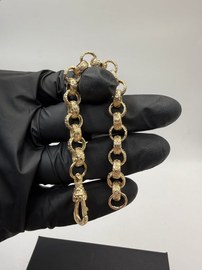 9ct Gold Belcher Bracelet 6.5" 8.5mm 16.4g