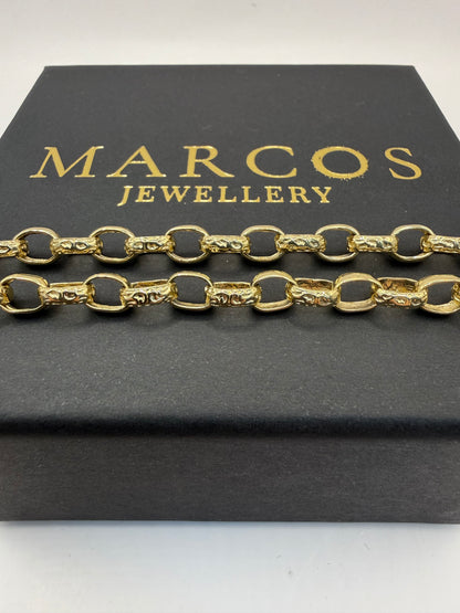 9ct Gold Baby Belcher Bracelet 5.4” 6mm 7.1g