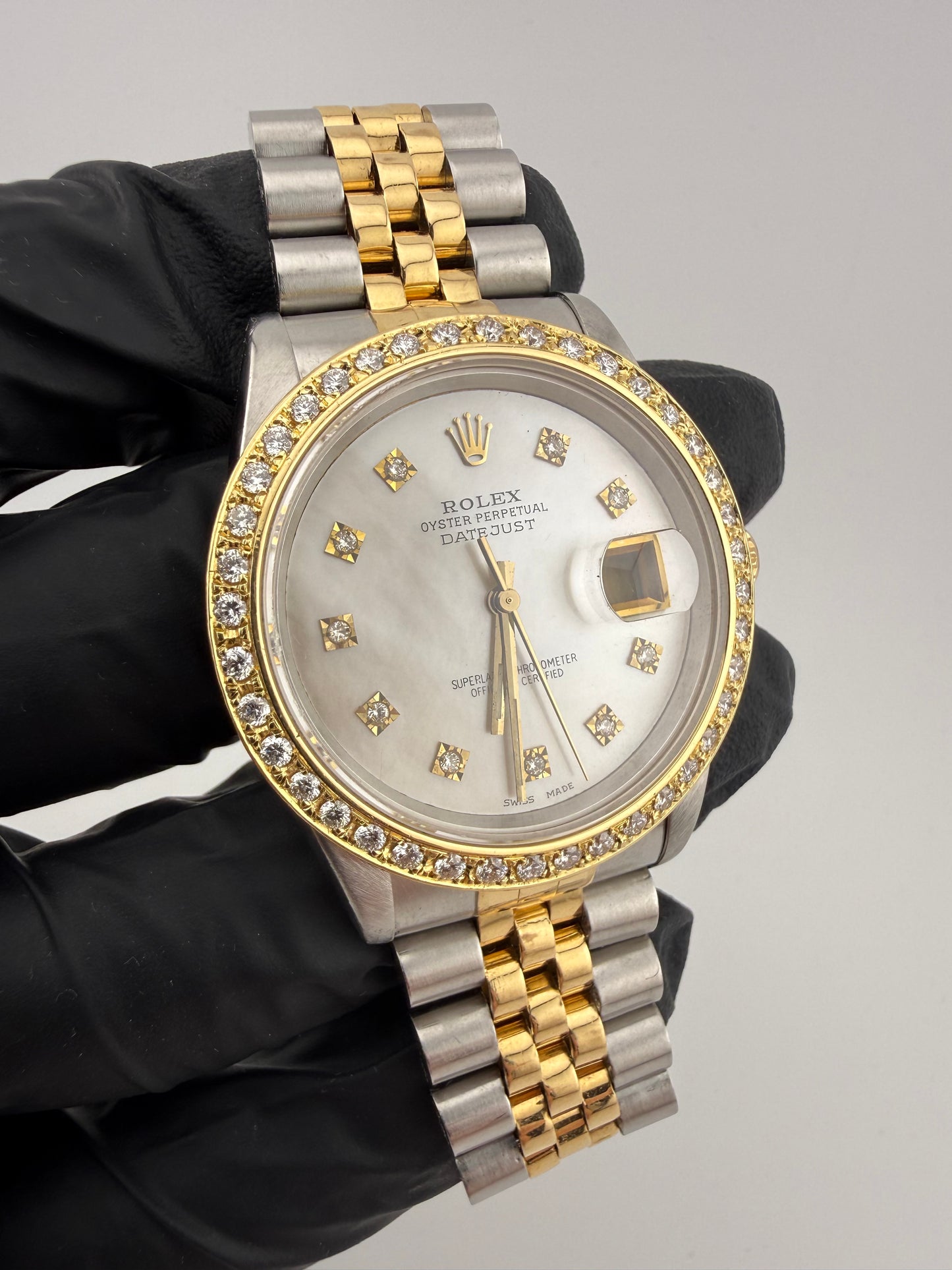 Rolex Datejust 36mm 16233 Year 1989 Pearl Diamond Dot Dial