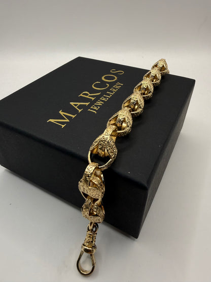 9ct Gold Tulip Bracelet 8.7" 11mm 37.9g