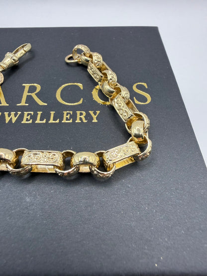 9ct Gold Gypsy Bracelet 7" 8mm 17.05g