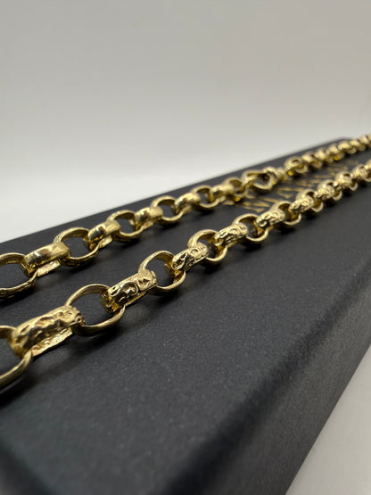 9ct Gold Oval Belcher Chain 20" 6mm 27g