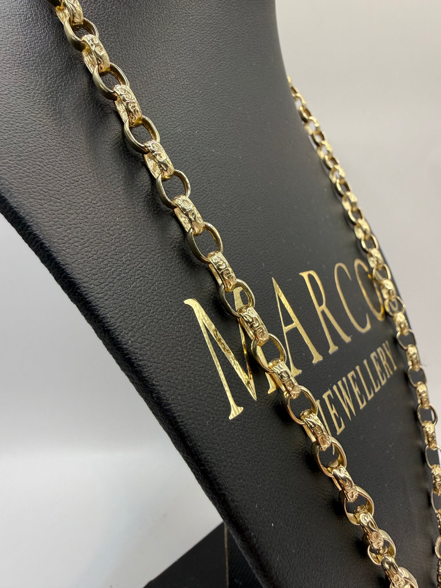 9ct Gold Oval Belcher Chain 22.25" 6mm 30.39g