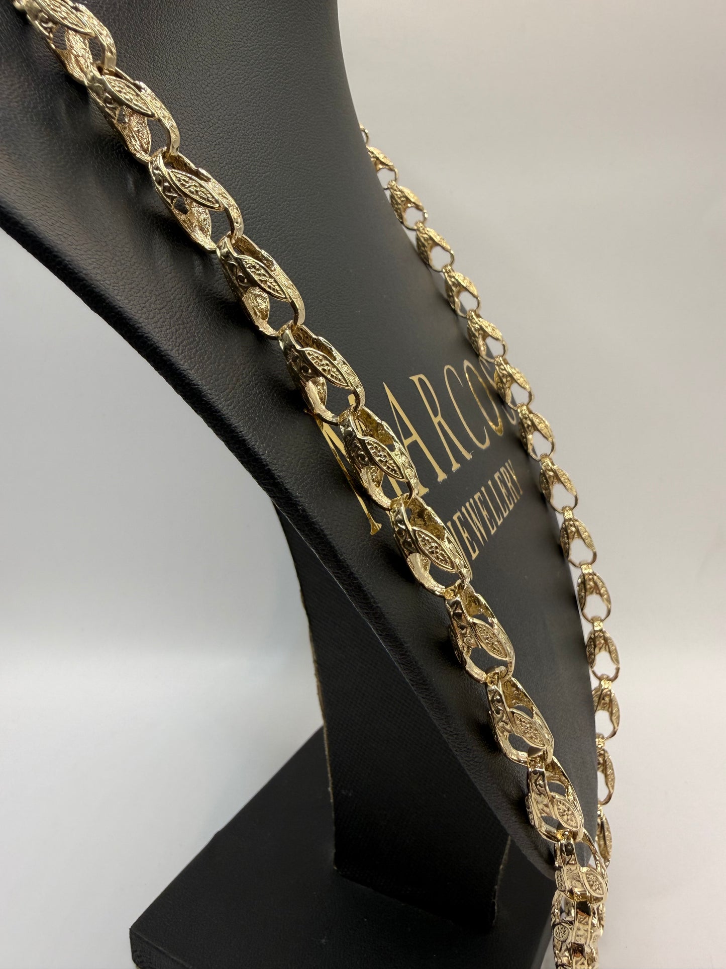 9ct Gold Tulip Chain 26" 8mm 62.8g