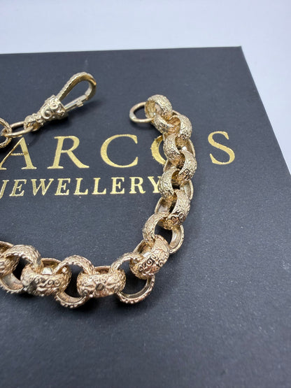 9ct Gold Belcher Bracelet 6.5" 8.5mm 16.4g