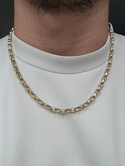 9ct Gold Oval Belcher Chain 22.25" 6mm 30.39g