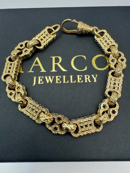 9ct Gold Stars & Bars Bracelet