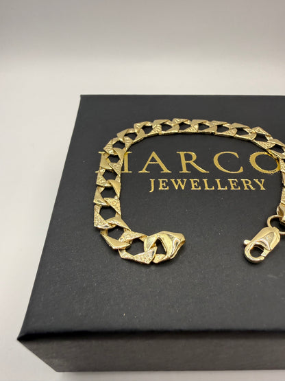 9ct Gold Chaps Bracelet 7" 8mm 8.59g