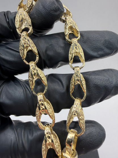 9ct Gold Tulip Bracelet 8.25" 8mm 20.4g