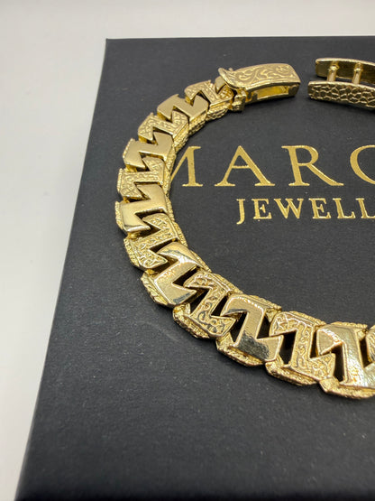 9ct Gold Mariner Link Bracelet 8.5" 10mm 28.61g