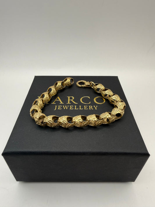 9ct Gold Acorn Bracelet 8.25" 9/10mm 30.5g