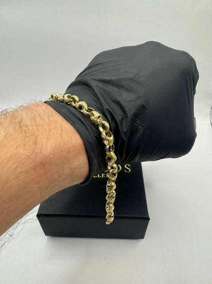 9ct Gold Acorn Belcher Bracelet 8.5" 7.5mm 14.73g