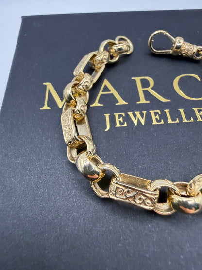 9ct Gold Gypsy Bracelet 7" 7.5mm 17.4g