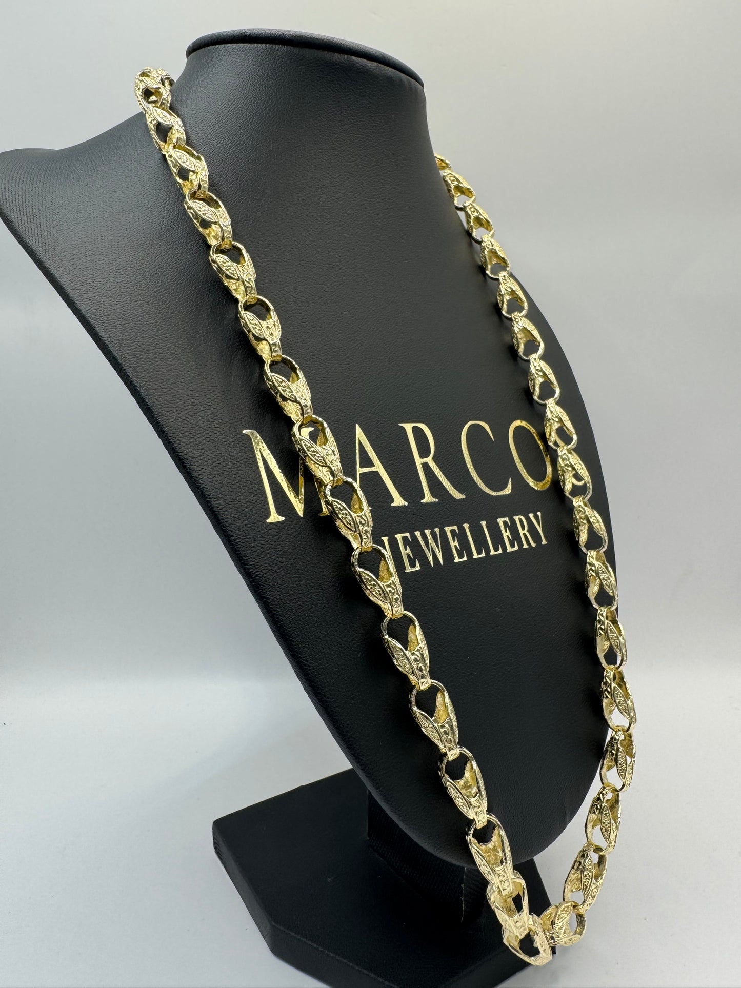 9ct Gold Tulip Chain 25” 8mm 56.31g