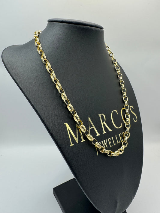 9ct Gold Oval Belcher Chain 19” 6-8mm 26.14g