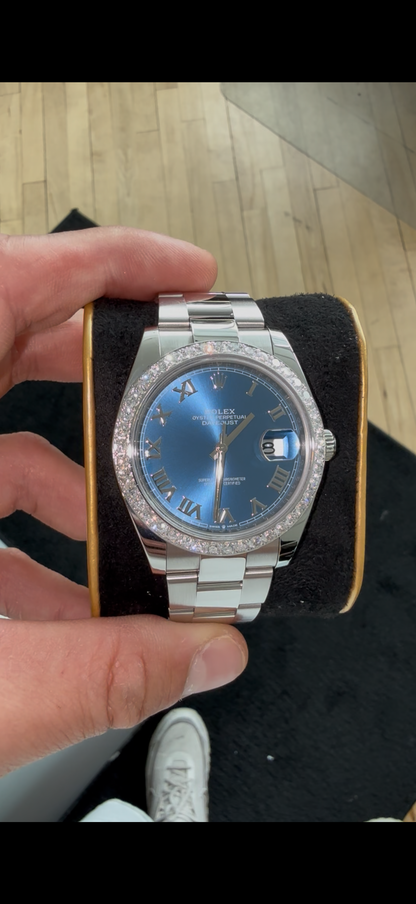 Rolex Datejust 41mm 126300 2022 Azzurro Blue Roman Numeral Dial