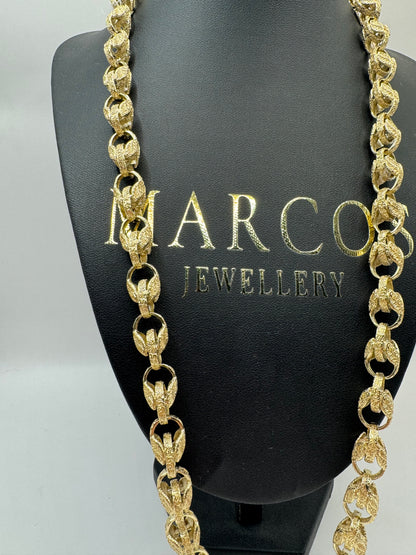 9ct Gold Tulip Chain 27.1" 11mm 94.14g