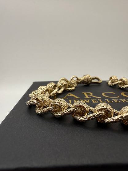 9ct Gold Roller Ball Bracelet 9.25" 11mm 42.96g