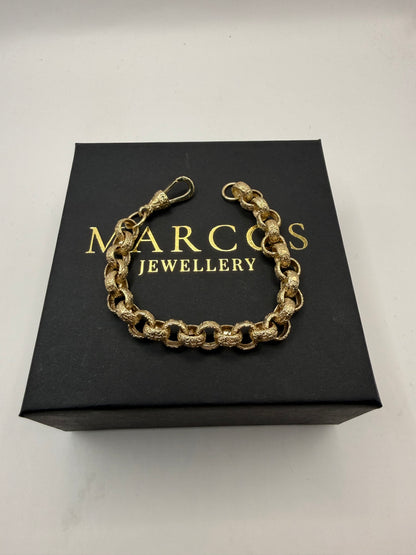 9ct Gold Belcher Bracelet 7" 8.5mm 18.7g