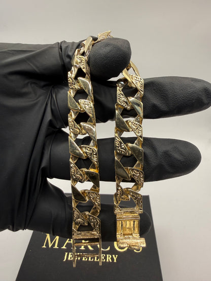 9ct Gold Chaps Bracelet 8.5" 12.5mm 28.97g