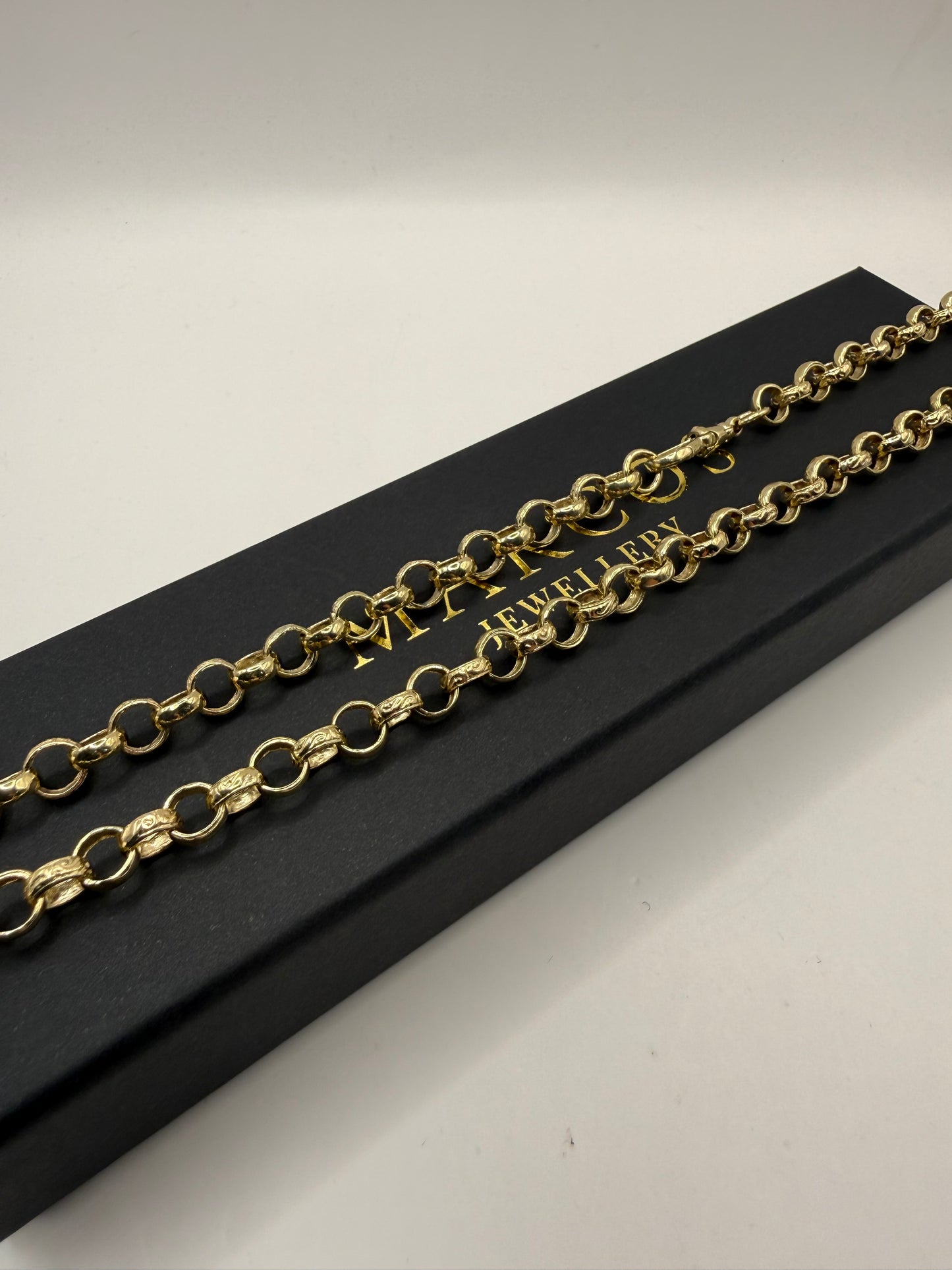 9ct Gold Belcher Chain 22.5" 7mm 38.5g