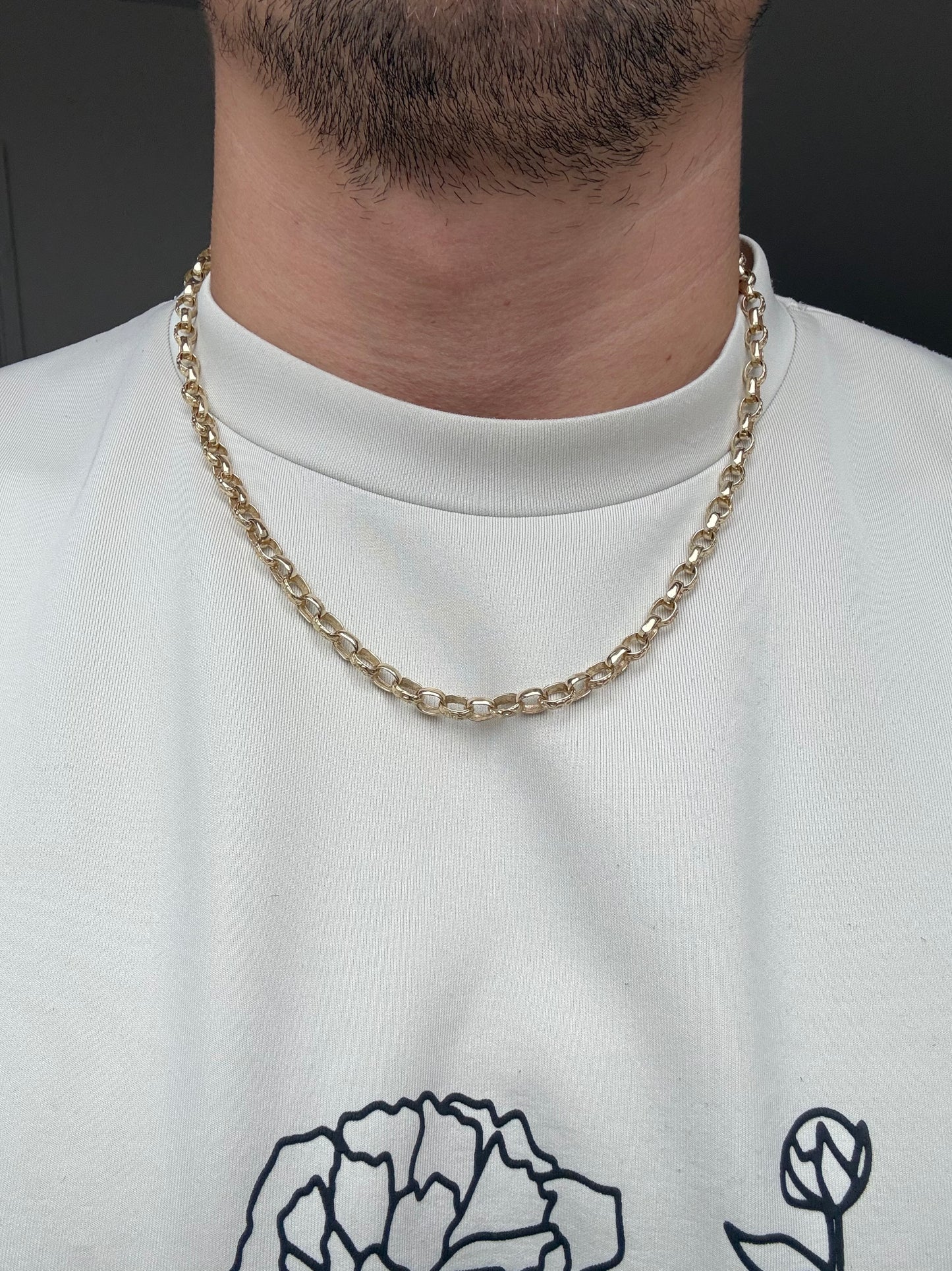 9ct Gold Oval Belcher Chain 22.25" 6mm 30.39g