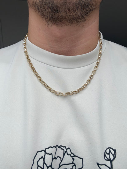 9ct Gold Oval Belcher Chain 22.25" 6mm 30.39g