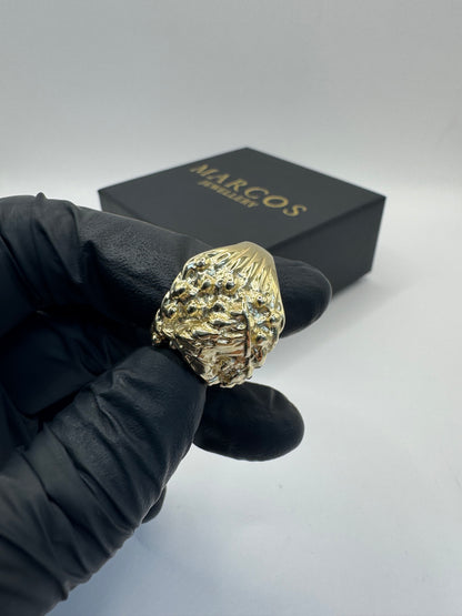 9ct Gold Keeper X Horse Face Ring Size Y 16g