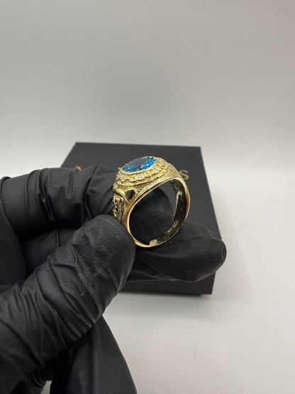 9ct Gold Blue College Ring Size Y 11g
