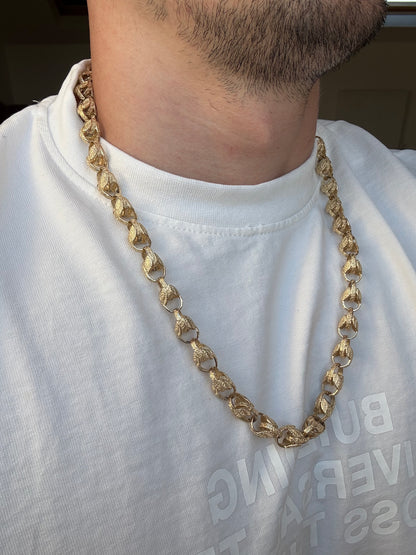 9ct Gold Tulip Chain 27” 10.5mm 91.9g