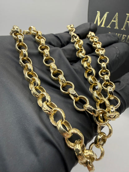 9ct Gold Belcher Chain 22.5" 7mm 38.2g