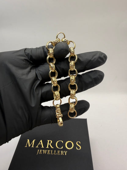 9ct Gold Belcher Bracelet 7.5" 10mm 21.66g