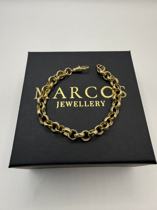 9ct Gold Belcher Bracelet 8" 7mm 13.9g