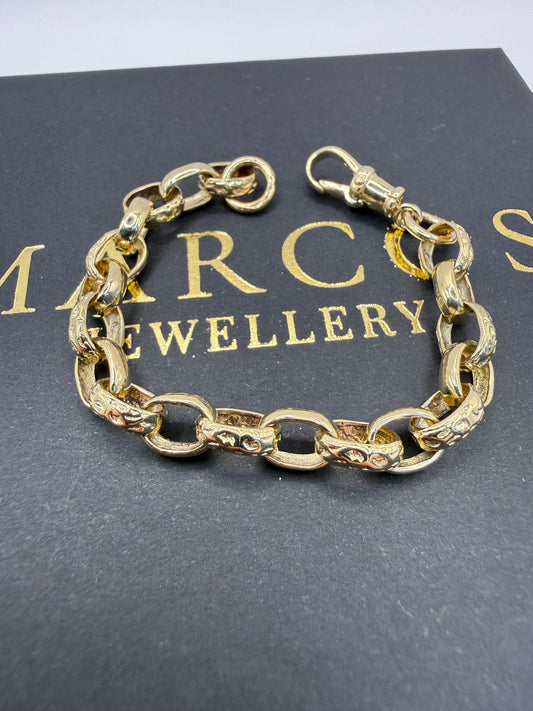 9ct Gold Baby Belcher Bracelet 5.4” 6mm 7.1g