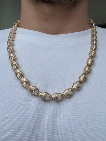9ct Gold Acorn Chain 25.5" 11mm 87.85g