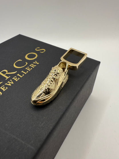 9ct Solid Gold Nike Shoe Pendant 1.9” 16.39g