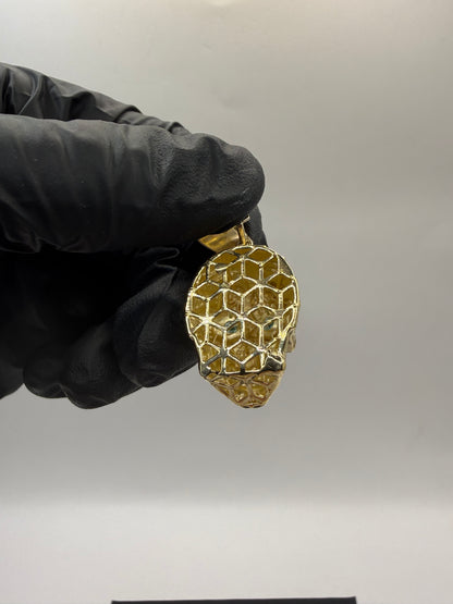 9ct Gold Skull Pendant 1.5" 19mm 6mm bale 7.4g