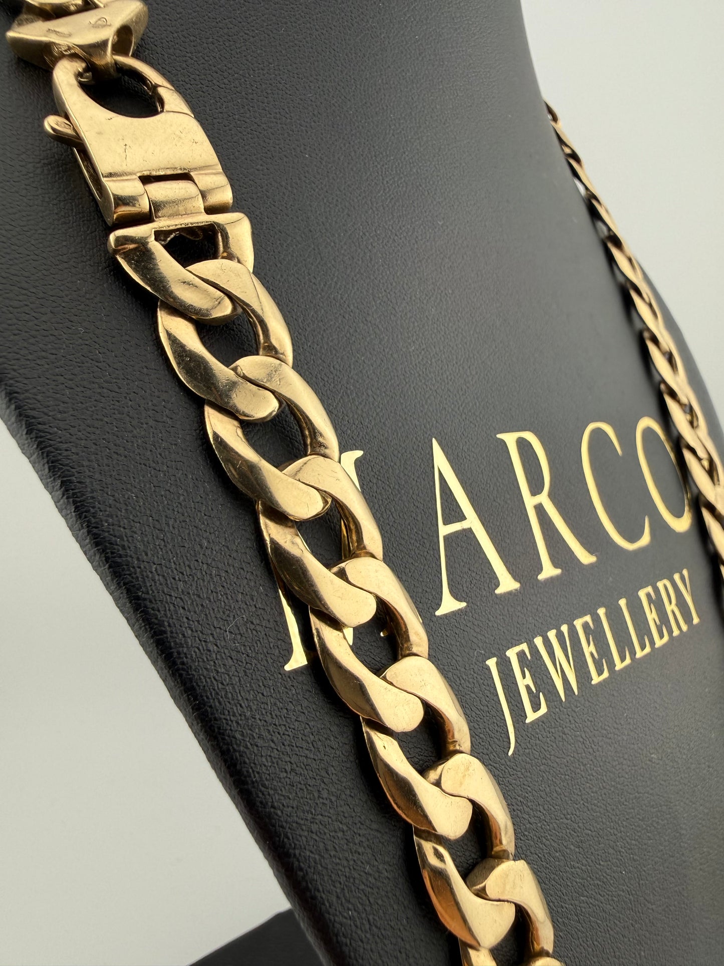 9ct Gold Curb Chain 25" 14mm 122.19g