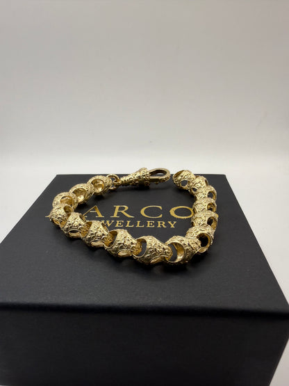 9ct Gold Acorn Bracelet 8" 10mm 35.4g
