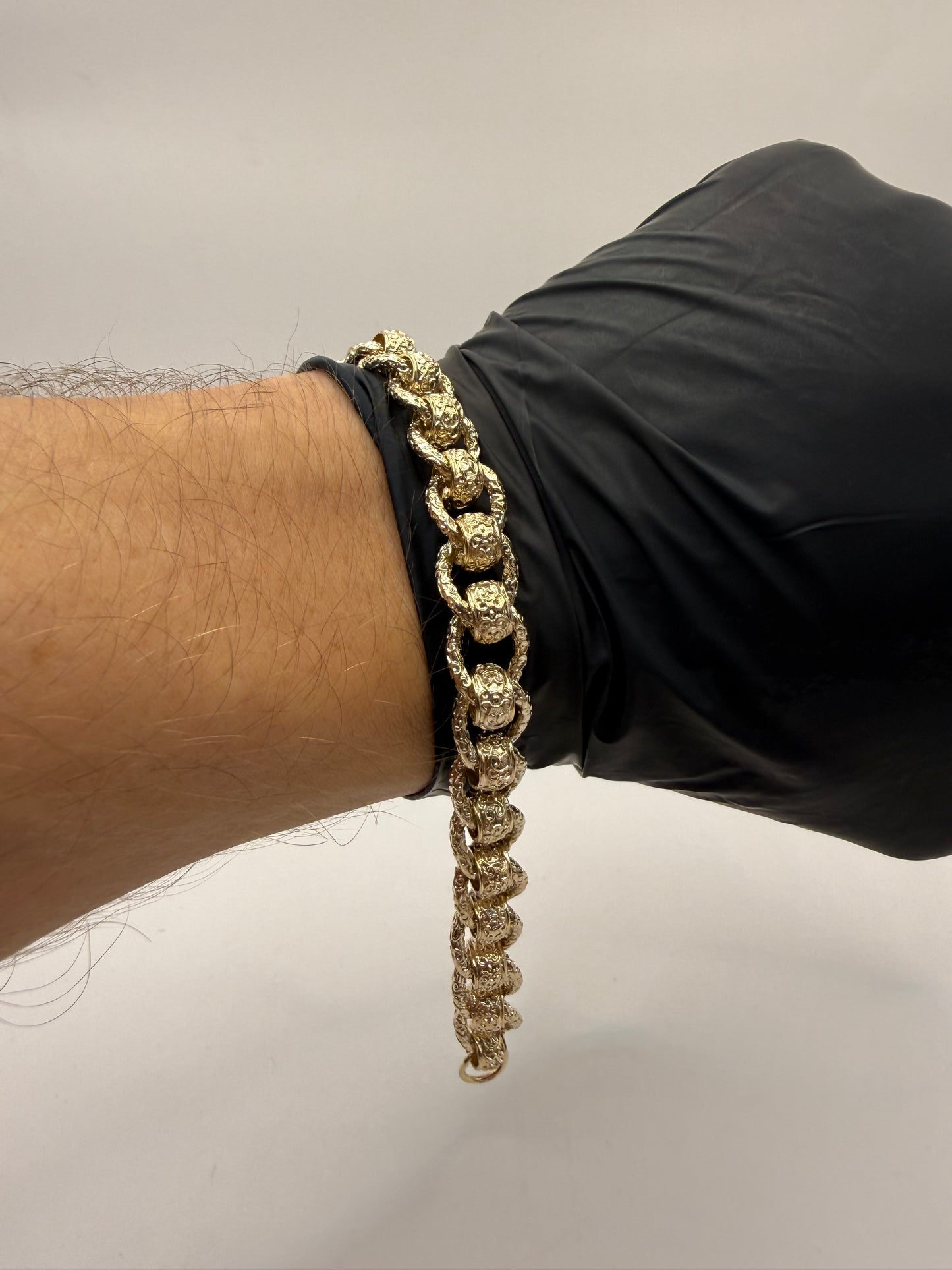 9ct Gold Roller Ball Bracelet 9.25" 11mm 42.96g