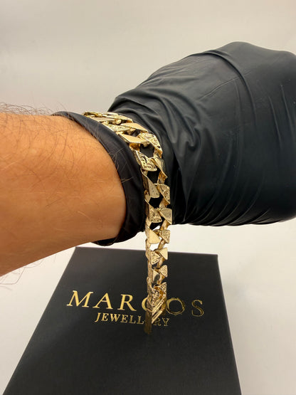 9ct Gold Chaps Bracelet 7.75" 12mm 26.93g (made to order)