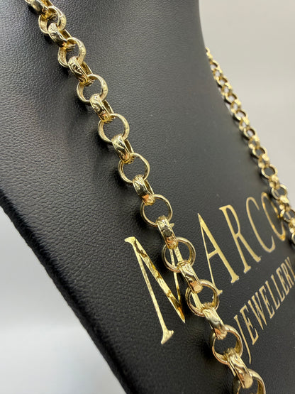 9ct Gold Belcher Chain 22.5" 7mm 38.2g