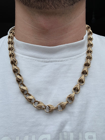 9ct Gold Tulip Chain 24.5" 10mm 81.5g