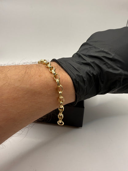 9ct Gold Belcher Bracelet 5.4” 6mm 7.4g